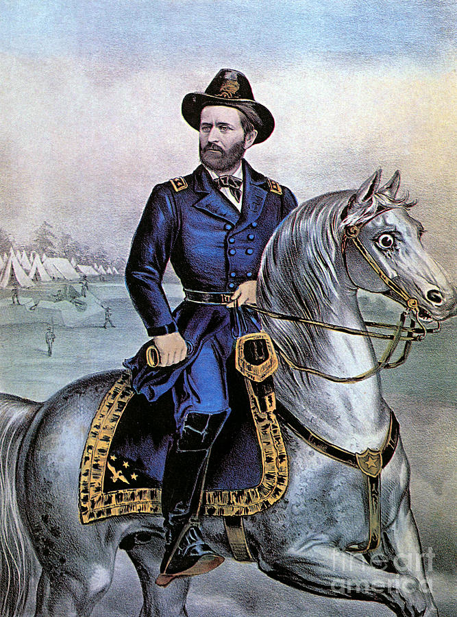 Currier And Ives Photograph - Lieutenant General Ulysses S Grant by Photo Researchers