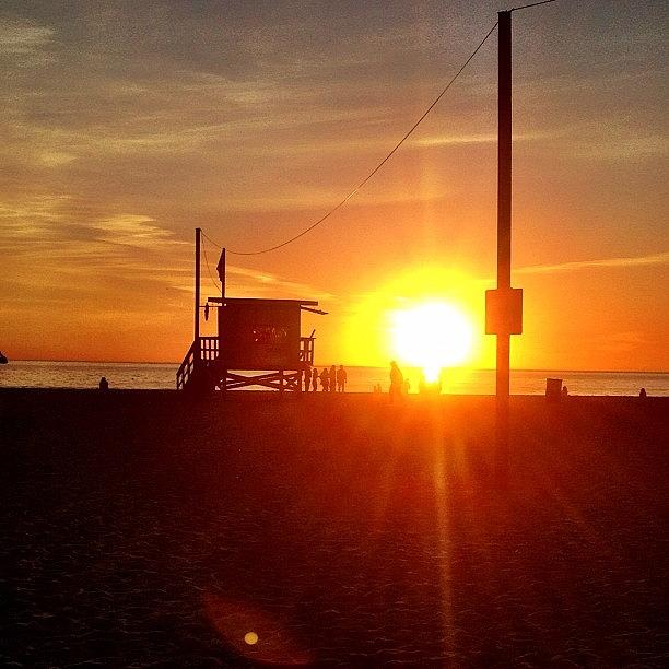 Sunset Photograph - Life Guarded | #instagram #la by Tony Macasaet