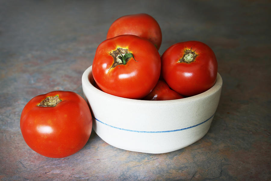 Tomato Photograph - Life Is Not a Bowl of Cherries - Life is a Bowl of Tomatoes by Kathy Clark