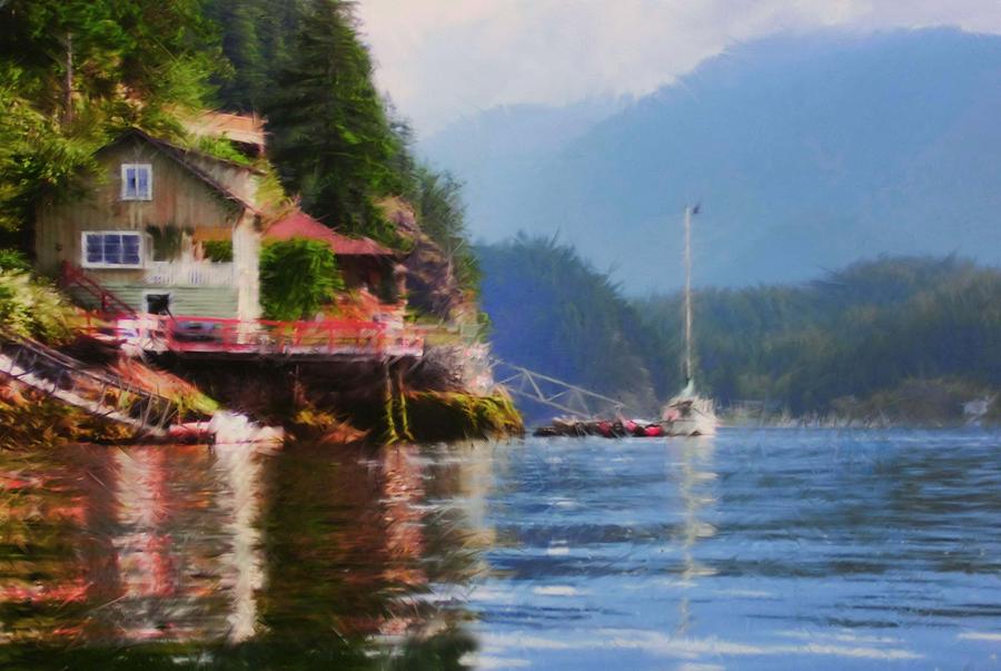Mountain Digital Art - Life on Indian Arm by Diana Cox