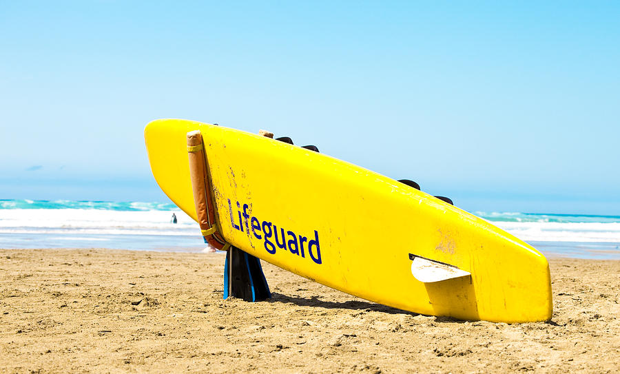Summer Photograph - Lifeguard surfboard by Tom Gowanlock