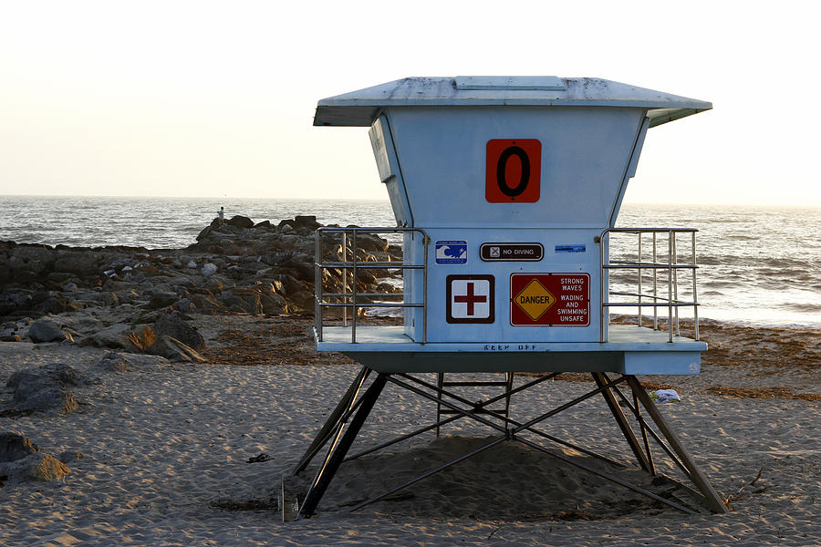 Sunset Photograph - Lifeguard Tower Zero by Maureen Bates