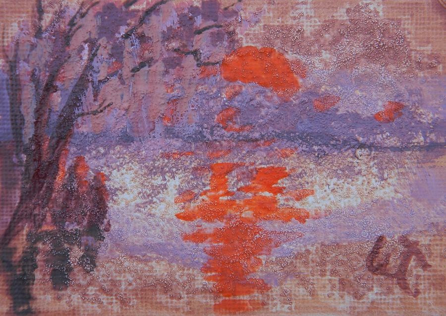 Light at Sunrise ACEO Painting by Warren Thompson