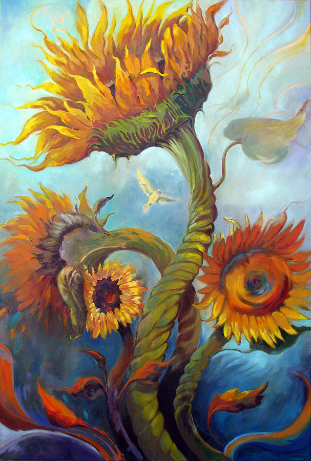 Sunflower Painting - Light Bearers by Laura Gable