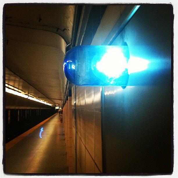 Blue Photograph - #light #blue #subway #toronto #fb by Eddie Urwalek