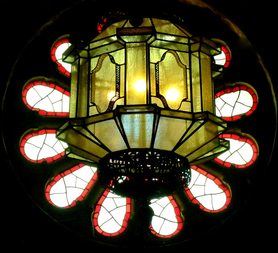 Light Fixture and Window Photograph by Jeff Lowe