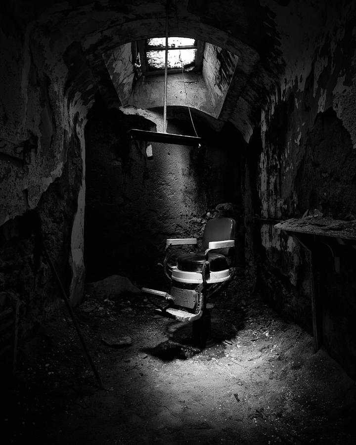 Black And White Photograph - Light On The Chair by Darren Creighton