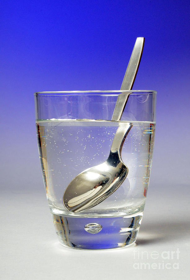 Spoon Still Life Photograph - Light Refraction Demonstration by Photo Researchers, Inc.