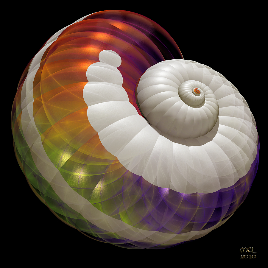 Abstract Digital Art - Light Shell by Manny Lorenzo