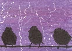 Light Show at Purple Dawn - ACEO Drawing by Ana Tirolese