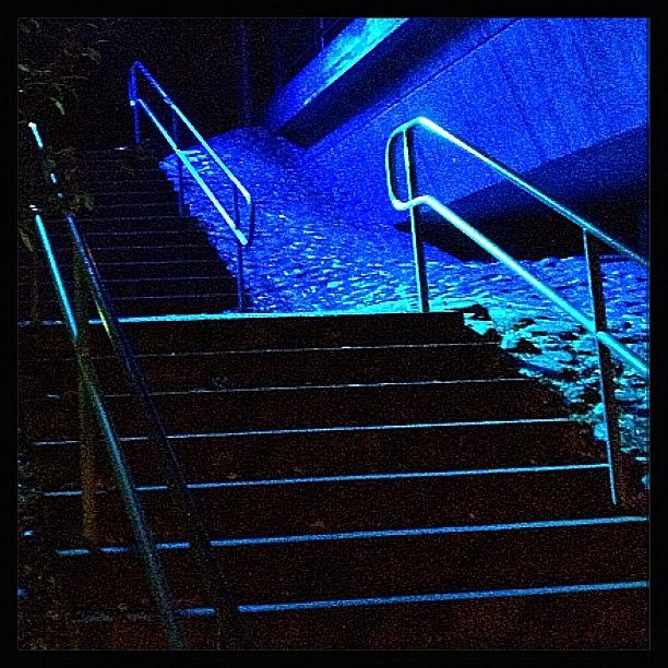 Light Walk 2/3 Blue Stair Photograph by Elisabeth Samuelsson