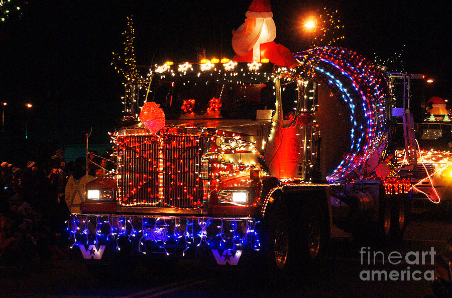 Lighted Cement Truck Photograph by Randy Harris