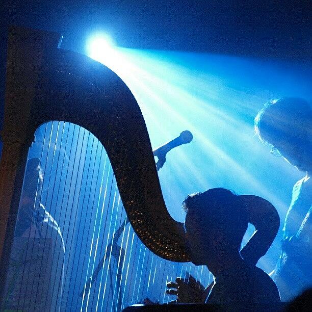Music Photograph - Lighted Harp by James Granberry