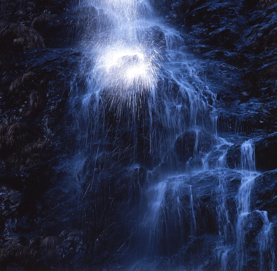 Lighted waterfall Photograph by Ulrich Kunst And Bettina Scheidulin