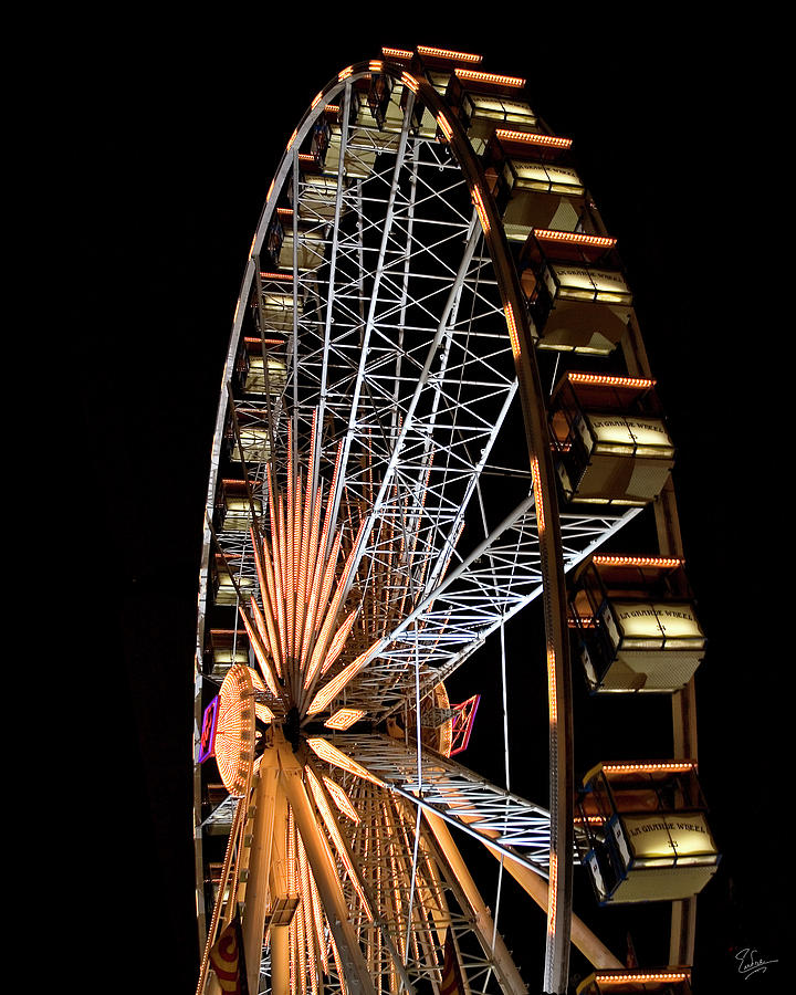 Lighted Wheel Photograph by Endre Balogh