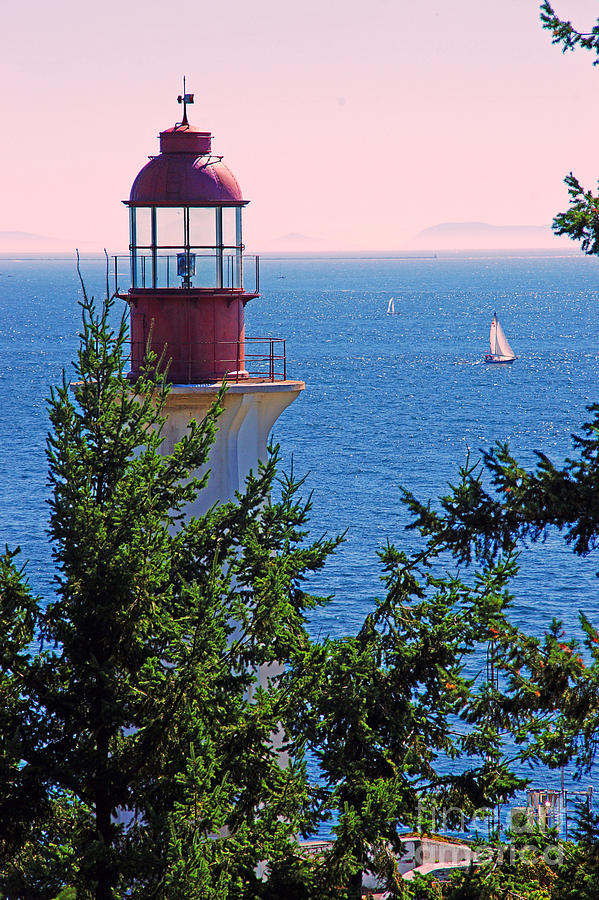 Lighthouse Photograph - Lighthouse and Sailboats by Randy Harris