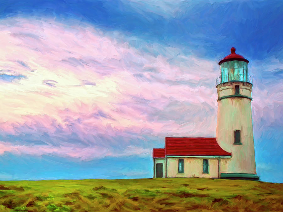 Lighthouse at Cape Blanco Painting by Dominic Piperata