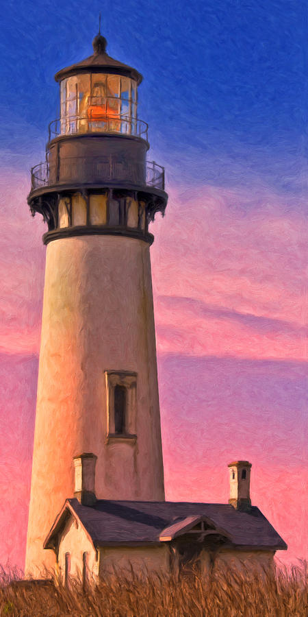 Lighthouse at Yachats Painting by Dominic Piperata