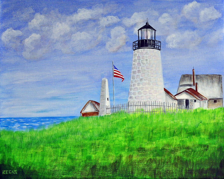 Nature Painting - Lighthouse by the sea by Jeanette Keene