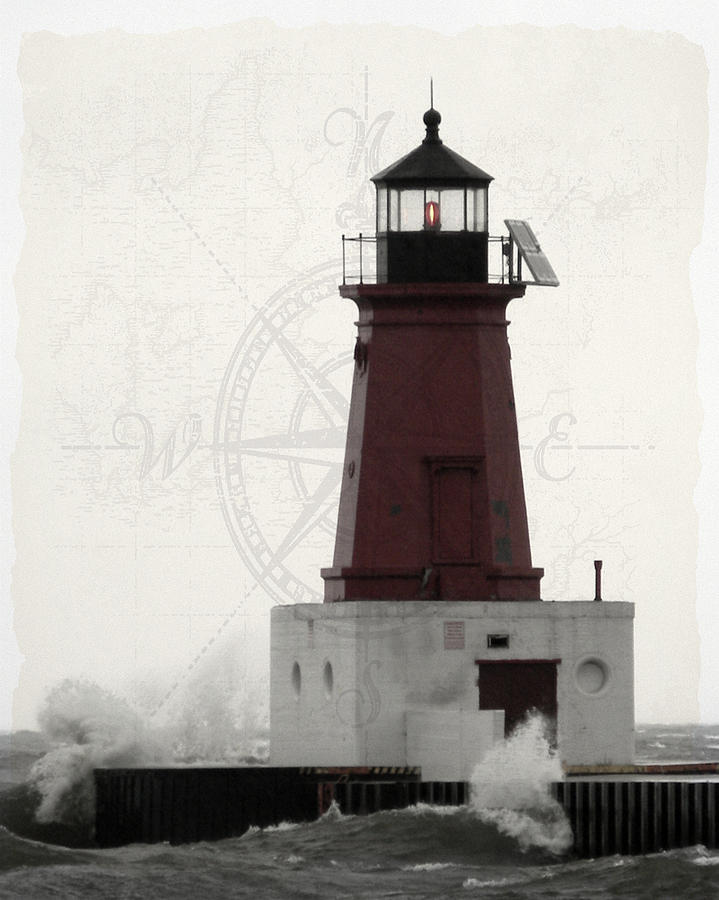 Lighthouse Compass Photograph by Mark J Seefeldt