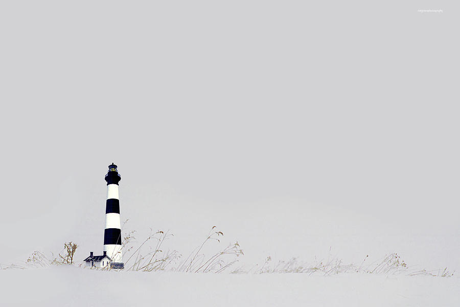 Winter Photograph - Lighthouse by Ron Jones
