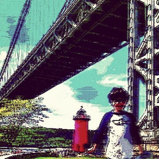 Bridge Photograph - #lighthouse Under The #gwb.  #nyc by Antonio DeFeo