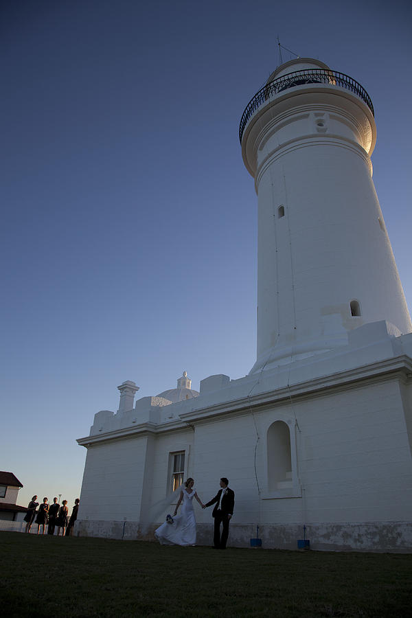 Lighthouse Wedding Photograph by Carole Hinding