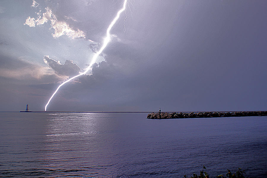 Lake Michigan Photograph - Lighting the Light by Matthew Winn