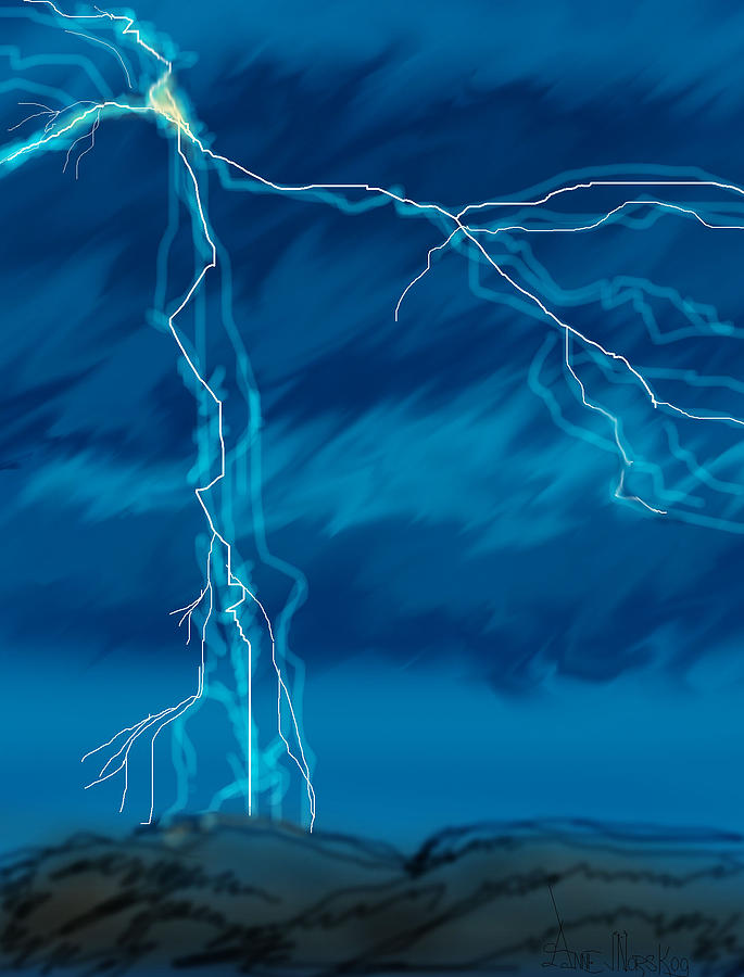 Lightning In Wyoming Digital Art by Anne V Norskog