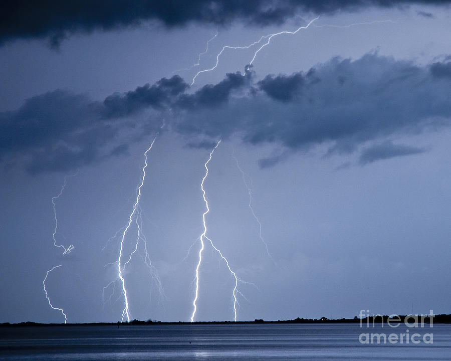 Lightning On The Water Photograph by Steve Whalen