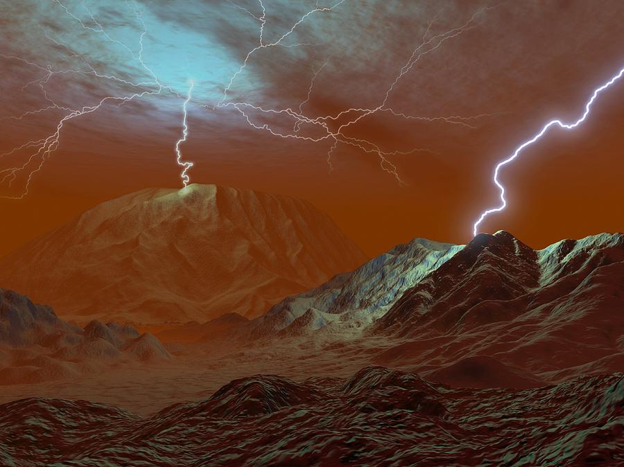 Space Photograph - Lightning On Venus, Artwork by Walter Myers