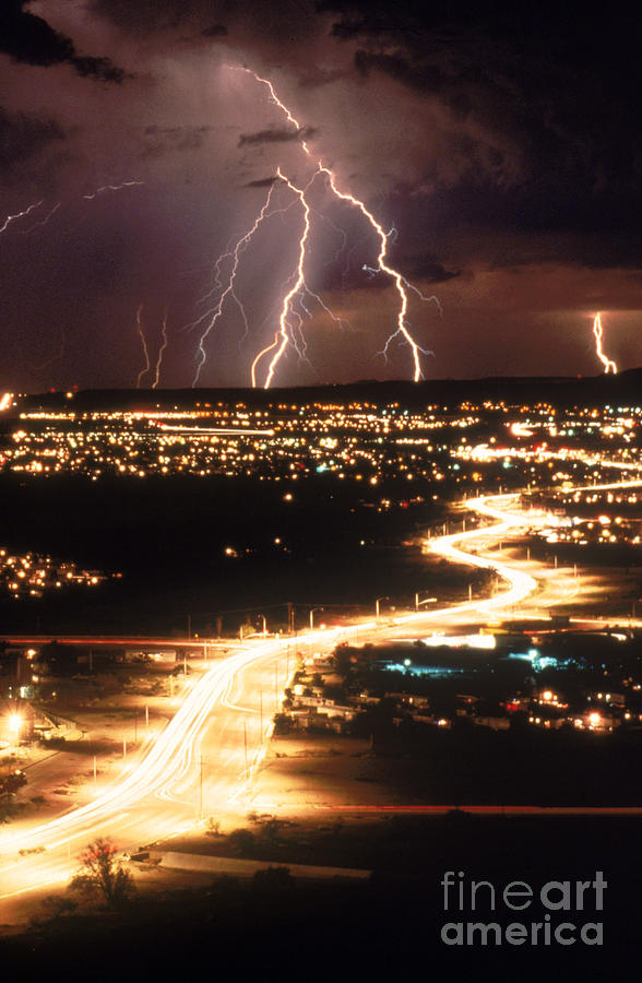 Tucson Photograph - Lightning Storm by Kent Wood and Photo Researchers