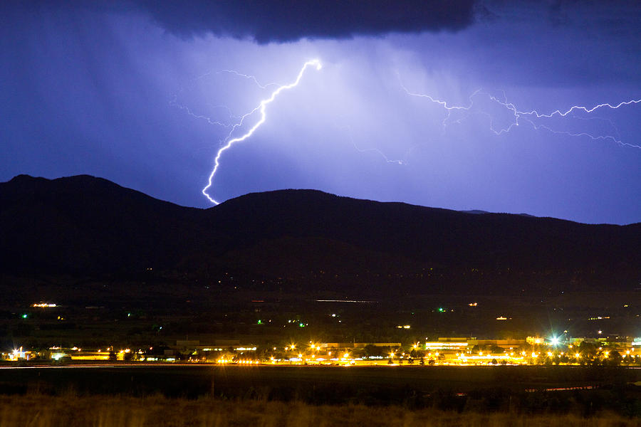 Lightning Striking Over IBM Boulder CO 1 Photograph by James BO Insogna