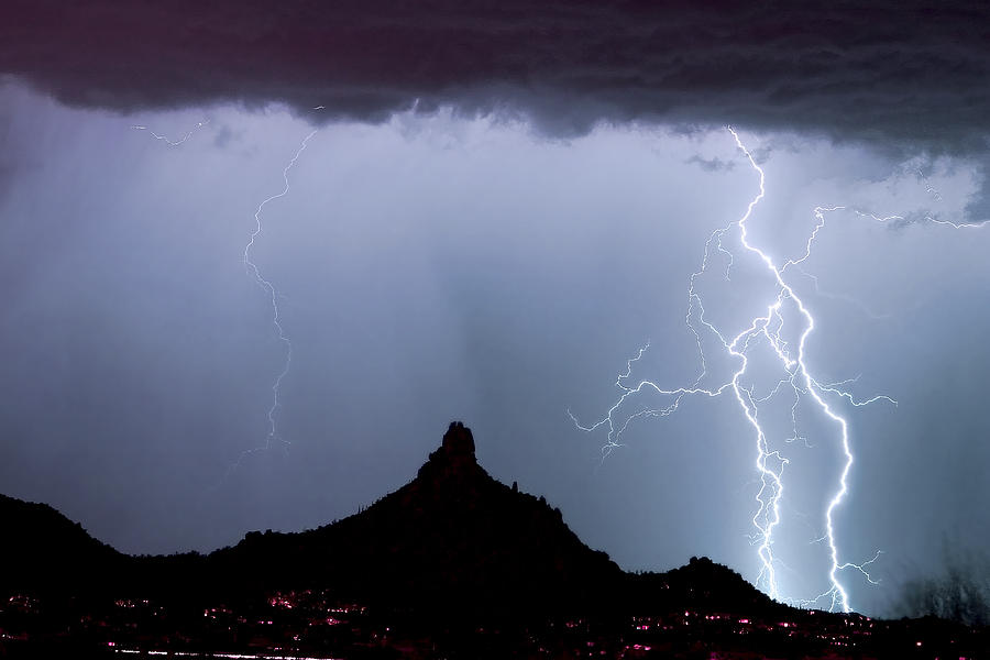 Lightning Thunderstorm at Pinnacle Peak Photograph by James BO Insogna