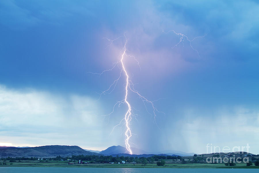 Lightning Twine Striking the Colorado Rocky Mountain Foothills Photograph by James BO Insogna