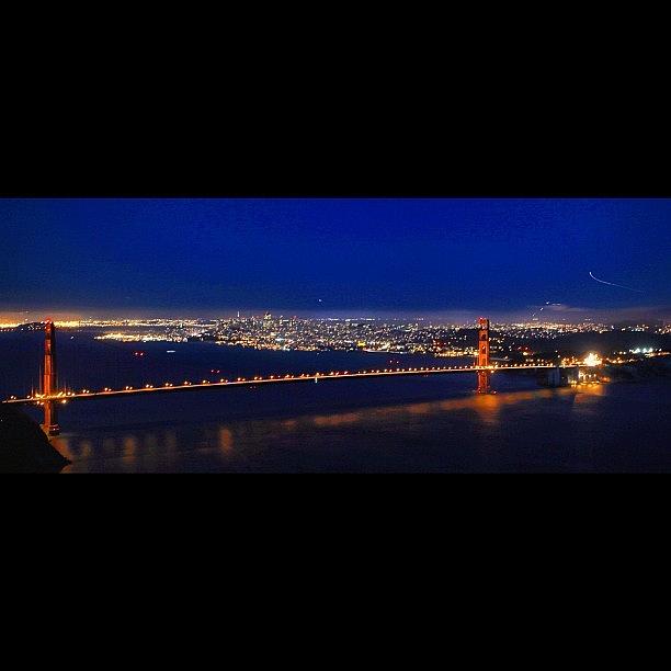 Bridge Photograph - #lights #bridge #ocean #california by Emilio Alfieri
