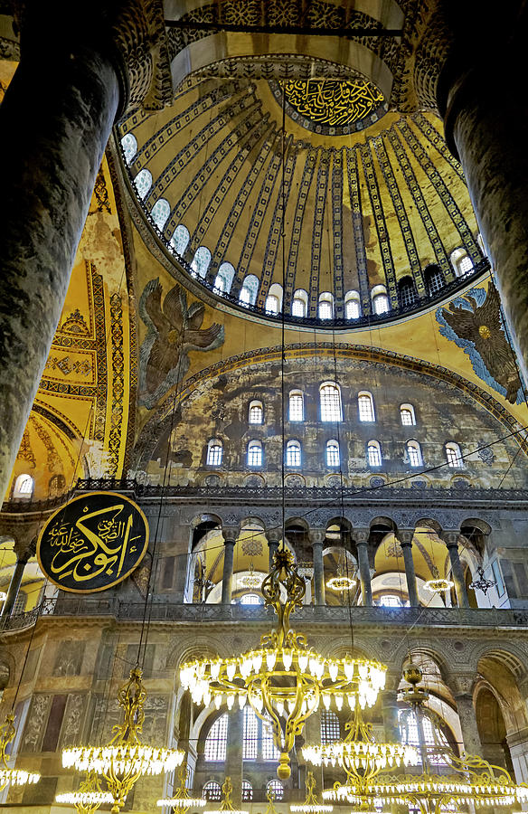 Lights Chandeliers Dome Hagia Sophia Photograph by Kantilal Patel ...