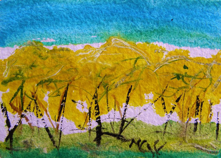 Like a wall-Forsythia Painting by Mary Carol Williams