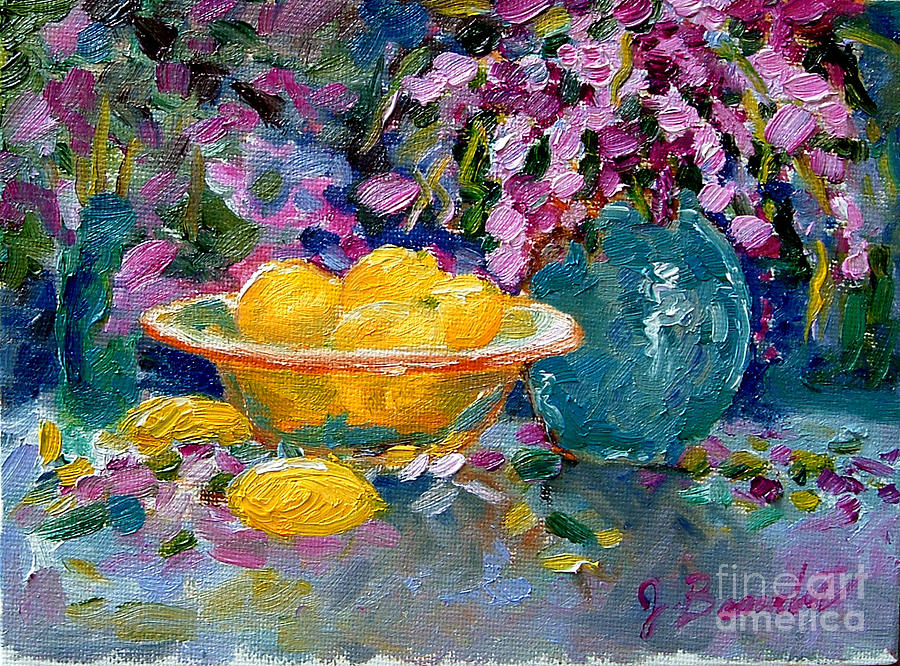 Lilacs and Lemons Painting by Jennifer Beaudet