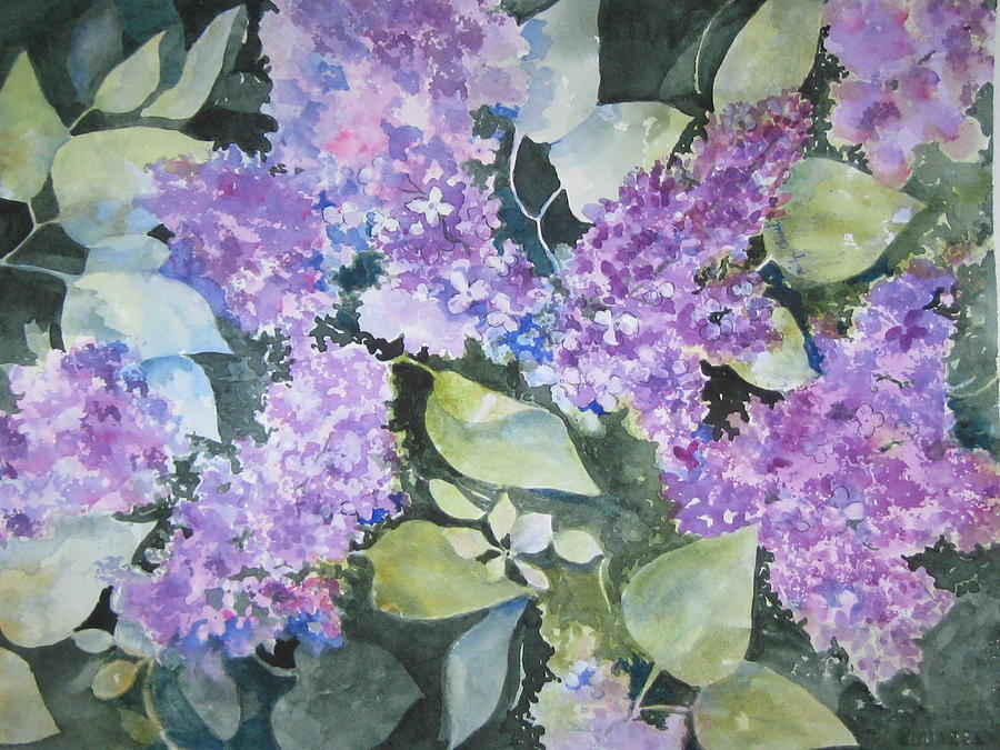 Lilacs Painting by Marilyn  Clement