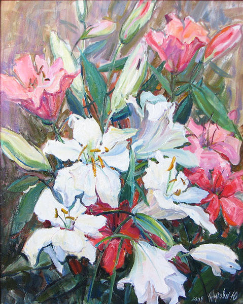 Lilies 2 Painting by Juliya Zhukova
