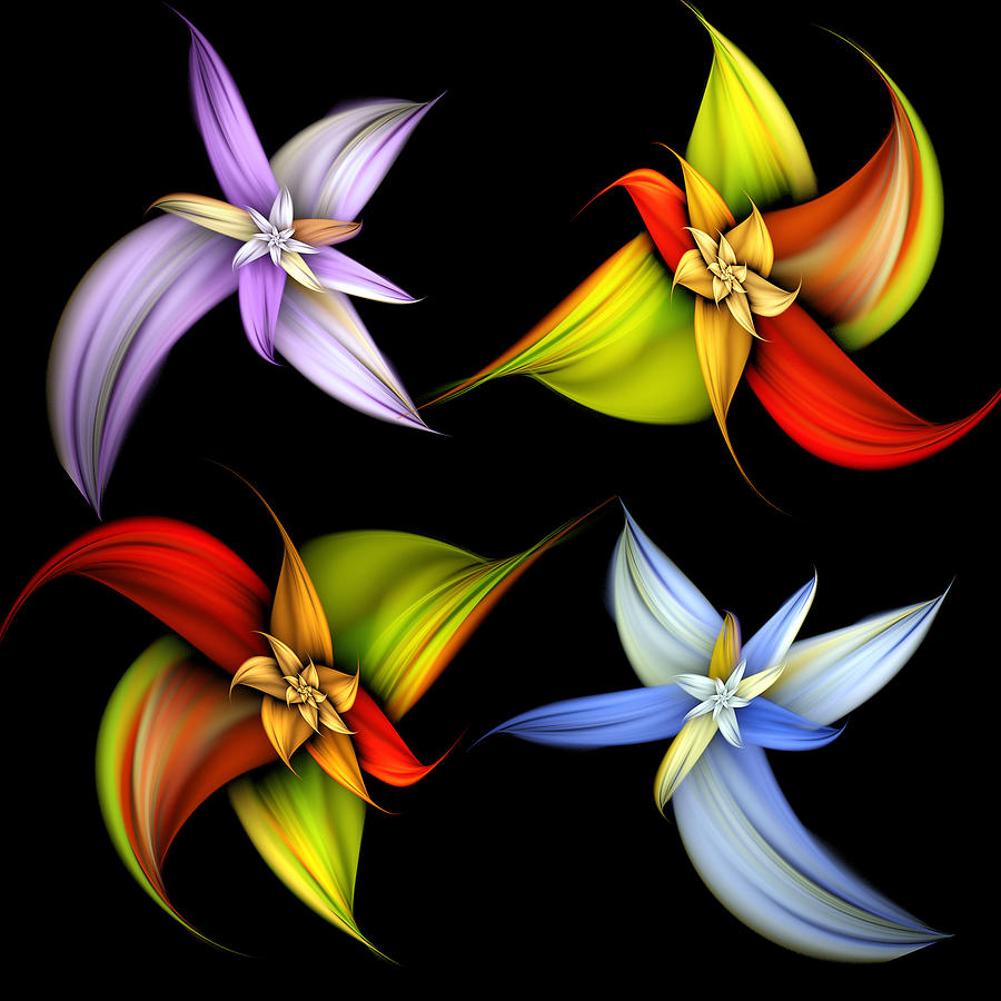 Abstract Digital Art - Lilly Montage by Pam Blackstone