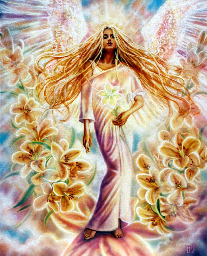 Lily Angel Painting by Lisa Iris - Fine Art America