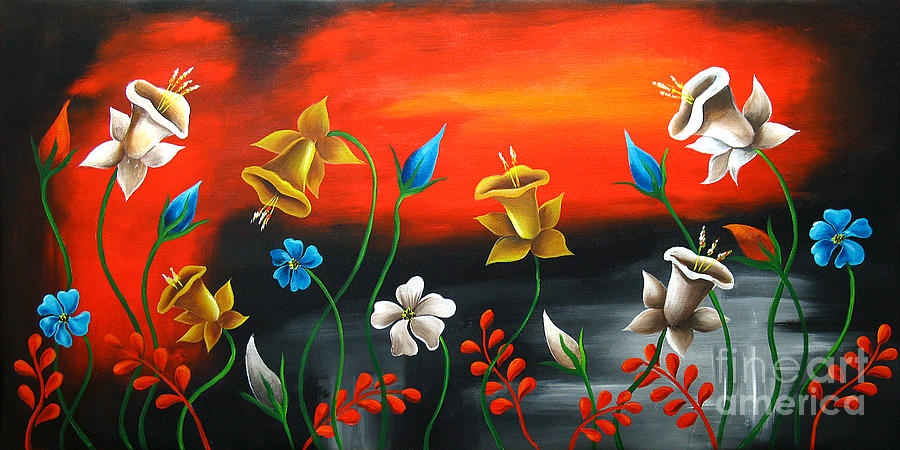 Bouquet Of Flowers Painting - Lily Bells by Uma Devi