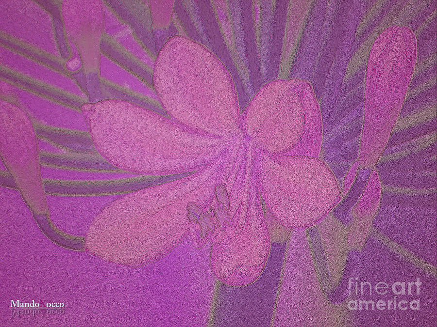 Lily fleur line Digital Art by Mando Xocco