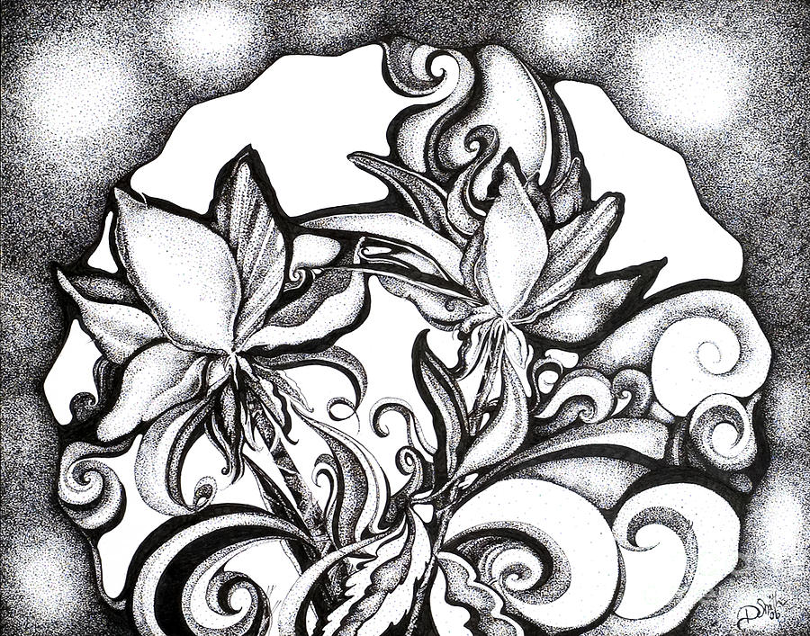 Lily Garden Drawing by Danielle Scott