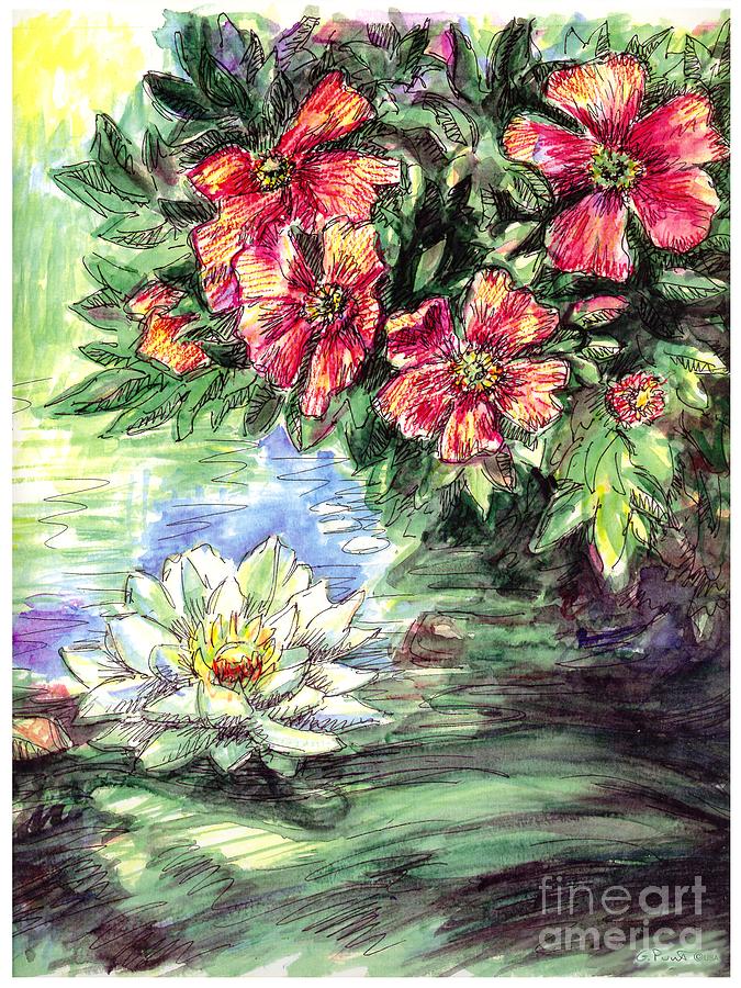 Lily-Lotus Flower Paintings Painting by Gordon Punt