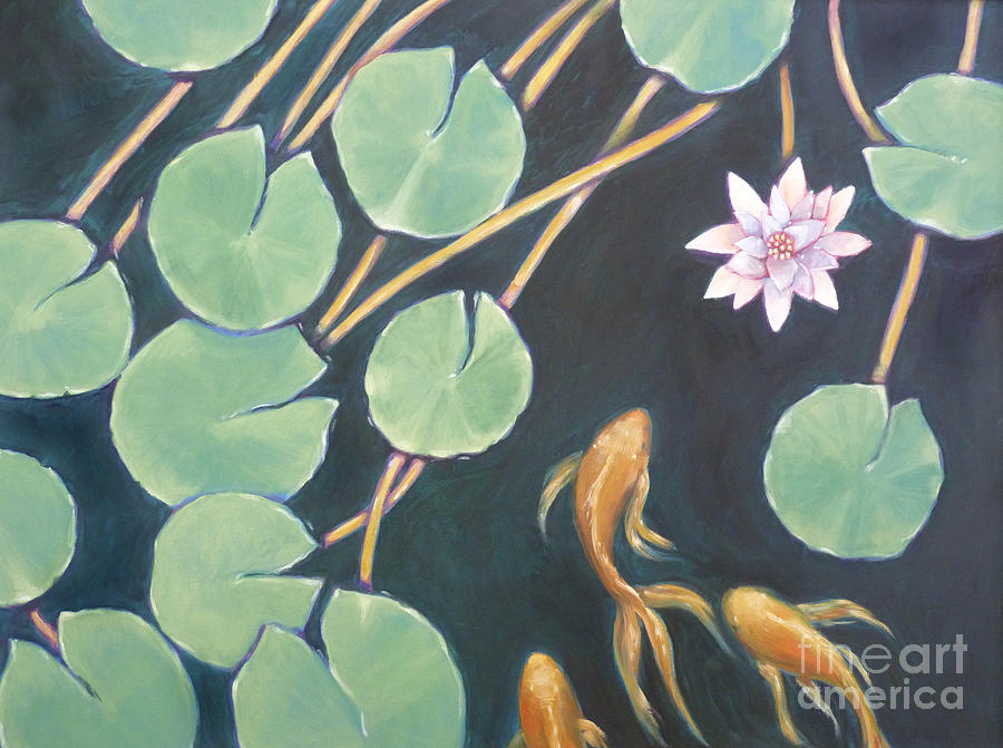 Lily Pad Pond Painting By Audrey Peaty