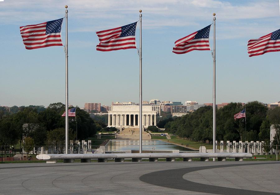Lincoln Memorial Flags Photograph by Keith Stokes