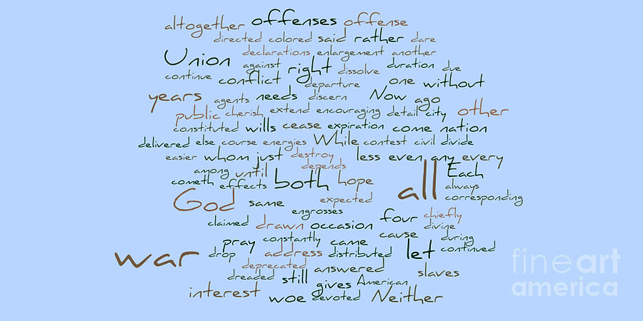 Lincolns Second Inagural-Word Cloud Photograph by David Bearden